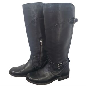 Frye Phillip Knee Tall Riding Boots Size 6 B Black Genuine Leather zipper
